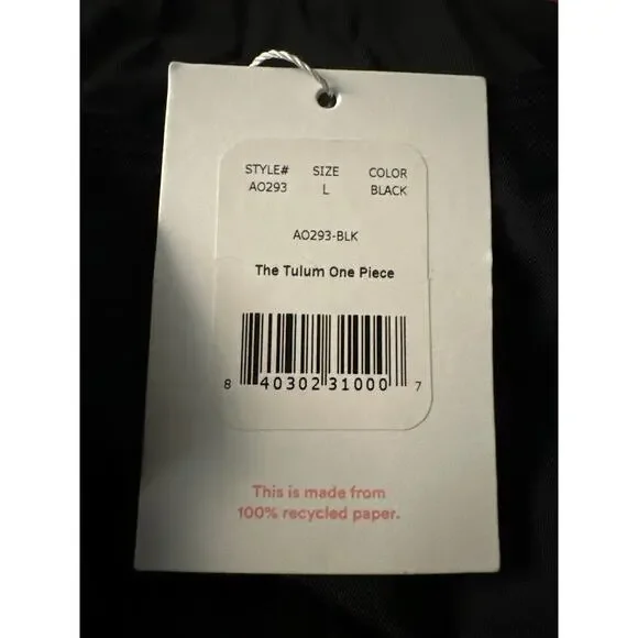 Andie The Tulum One Piece Black Swimsuit Size Large Crisscross Back